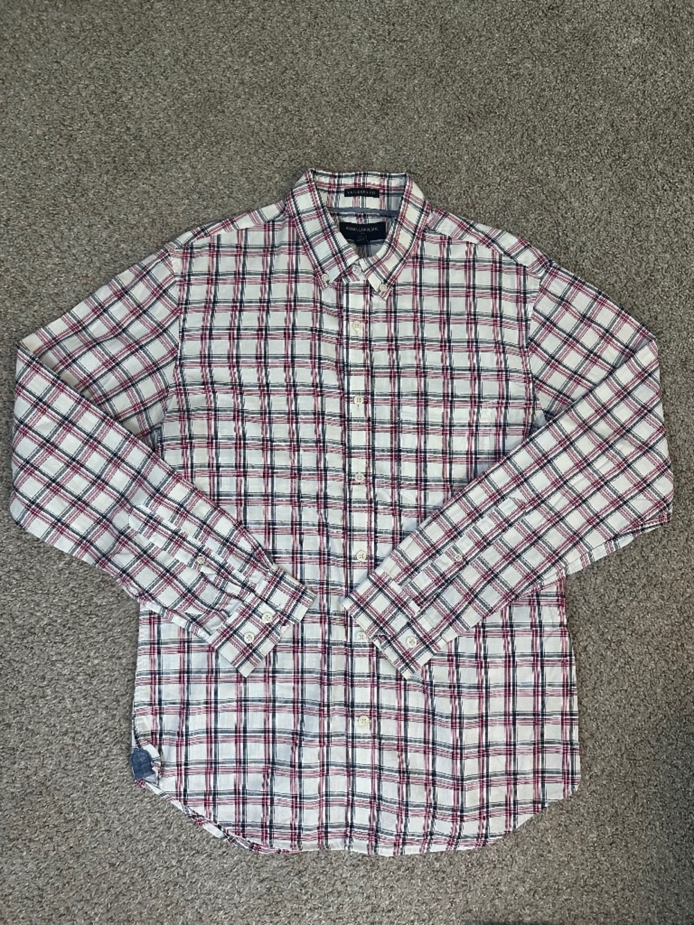 Mens Medium Banana Republic Oxford Long Sleeve Button Up Untucked Fit